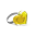 39753 - Anillo de vidrio soplado - Coeur Nano transparent - Jaune