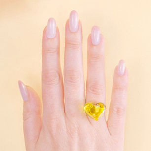 Glass ring - Coeur Nano transparent
