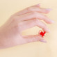 Bague en verre soufflé - Coeur Nano transparent