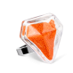 39677 - Bague en verre soufflée - Diamant Medium Billes - Orange