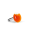 39735 - Bague en verre soufflé - Galet Nano Transparent - Orange