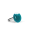 39735 - Bague en verre soufflé - Galet Nano Transparent - Turquoise