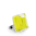28862 - Bague en verre soufflée - Carré Mini Transparent - Jaune