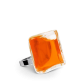 28862 - Bague en verre soufflée - Carré Mini Transparent - Orange