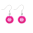 35456 - Boucles d\'oreilles crochet en verre soufflé - Duo Milk - Fushia