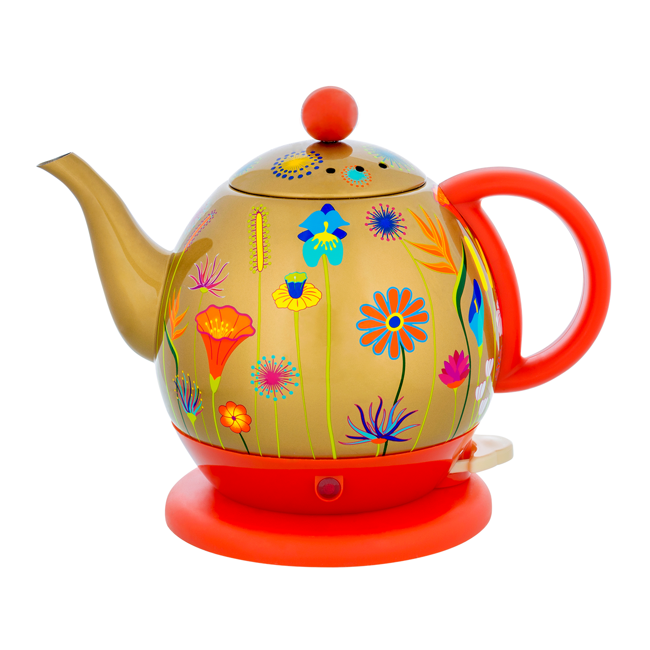 Electric kettle design Byzance Jardin Fleuri Gold Pylones