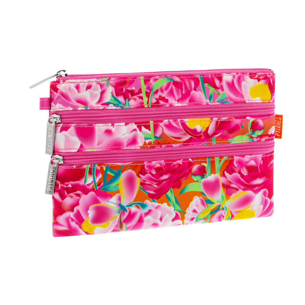 Pochette Pylones 3 Cerniere - Pratica Porta Oggetti In Poliestere, 20x13 Cm, Blu Orchidea
