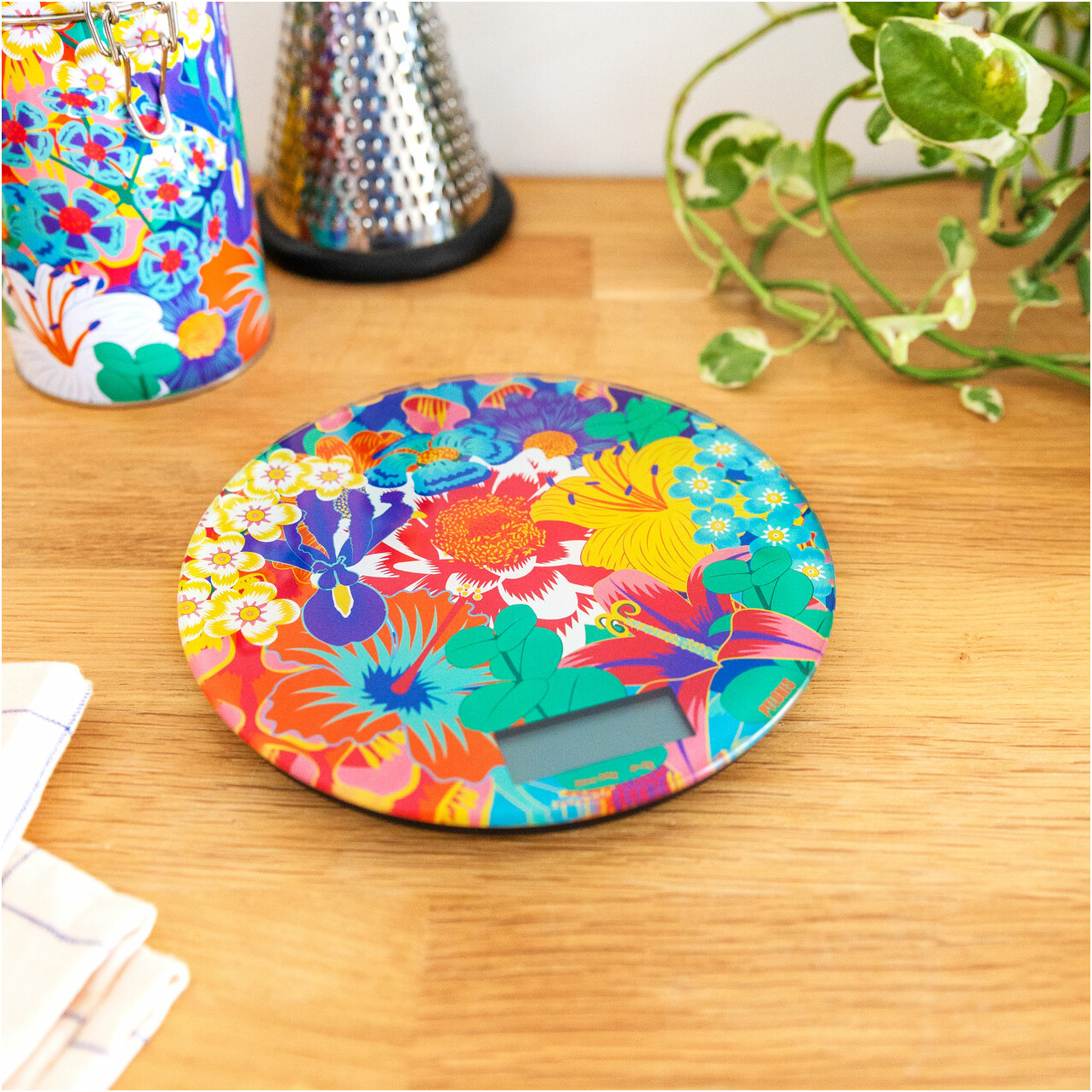 Balance De Cuisine Pylones Frivole Jardin Fleuri - 18x18 Cm Précise De 2g à 5kg