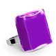 28708 - Bague en verre soufflée - Carré Giga Milk - Violet
