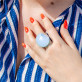 Bague en verre soufflé - Galet Medium Pastel