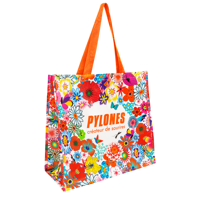 Tote Bag Pylones Con Motivo Pallet O Uccelli, 41x37 Cm, In Poliestere, Lavabile A 30°
