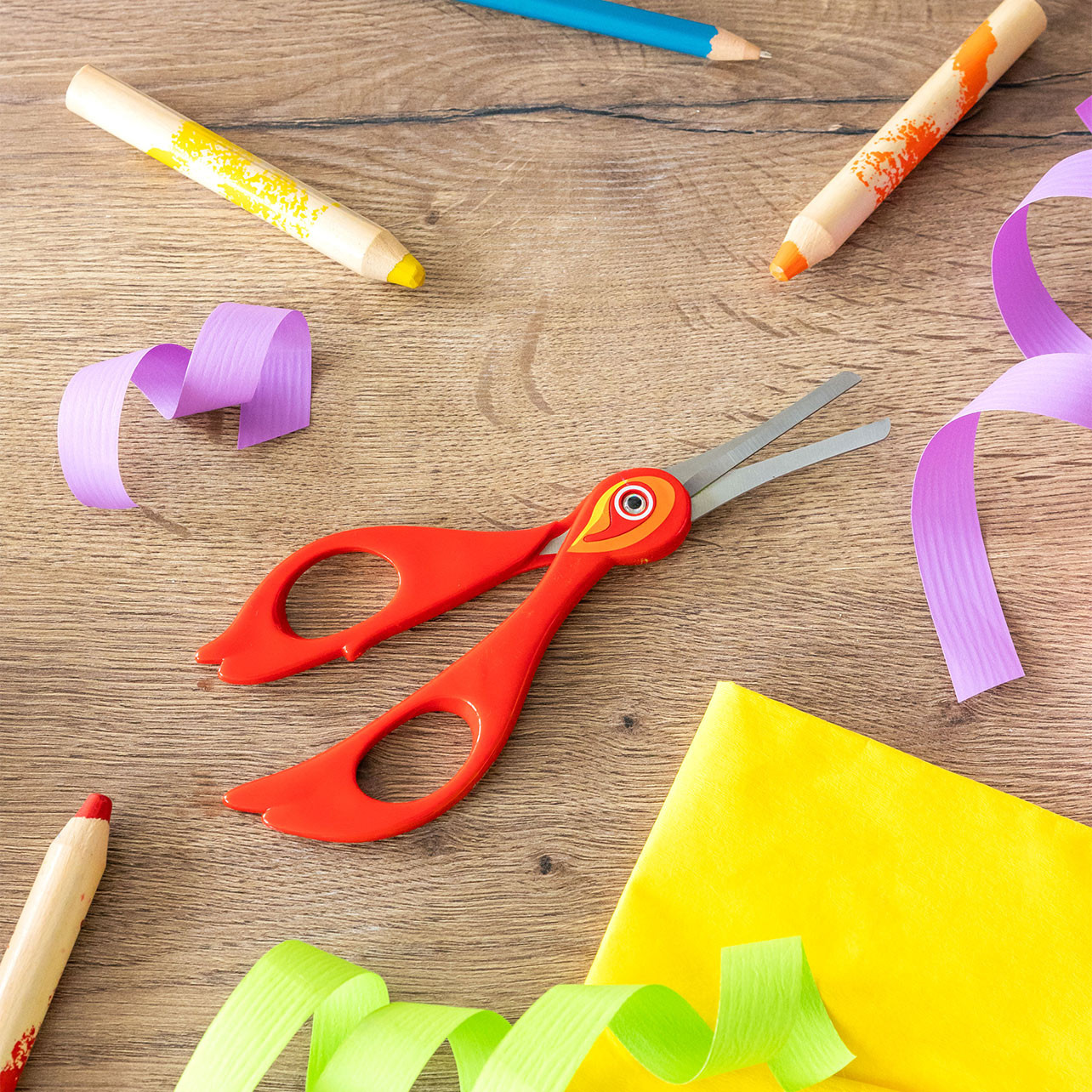 Ciseaux En Acier Trempé 20 Cm, Bouts Ronds - Poignées Caoutchouc, Finition Satinée, Pour Usage Scolaire Ou Bureau
