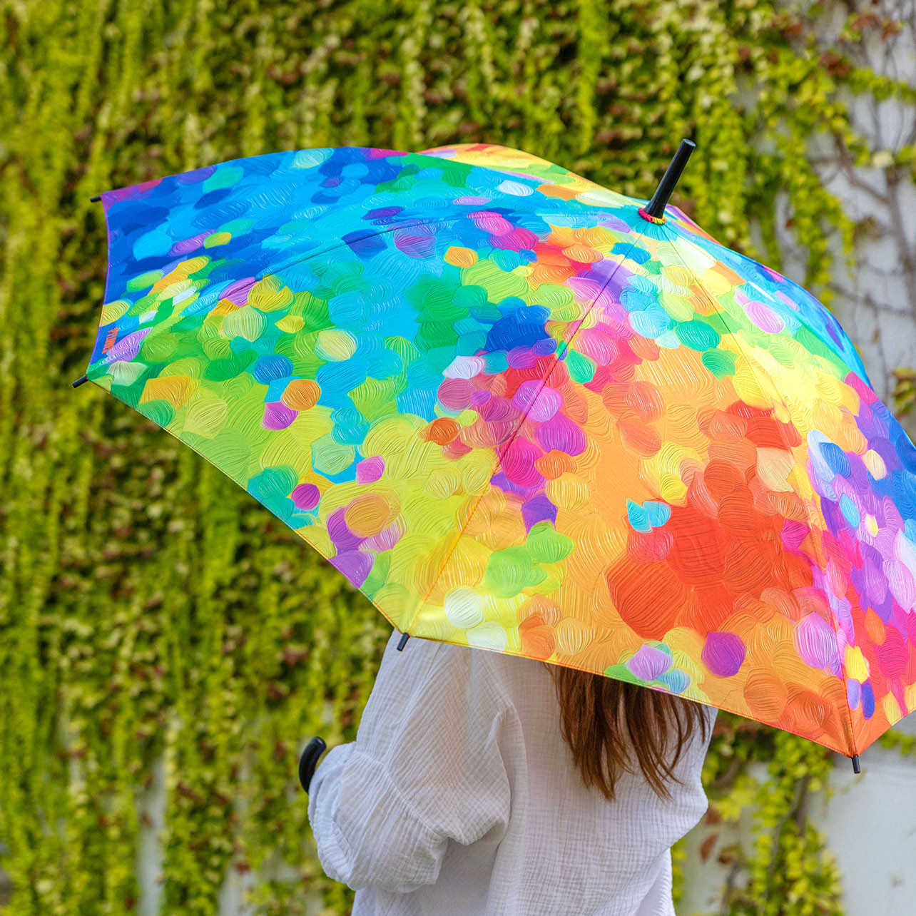 ESPRIT Parapluie automatique Rainbow Dawn, Poetry Flower Black, 103 cm