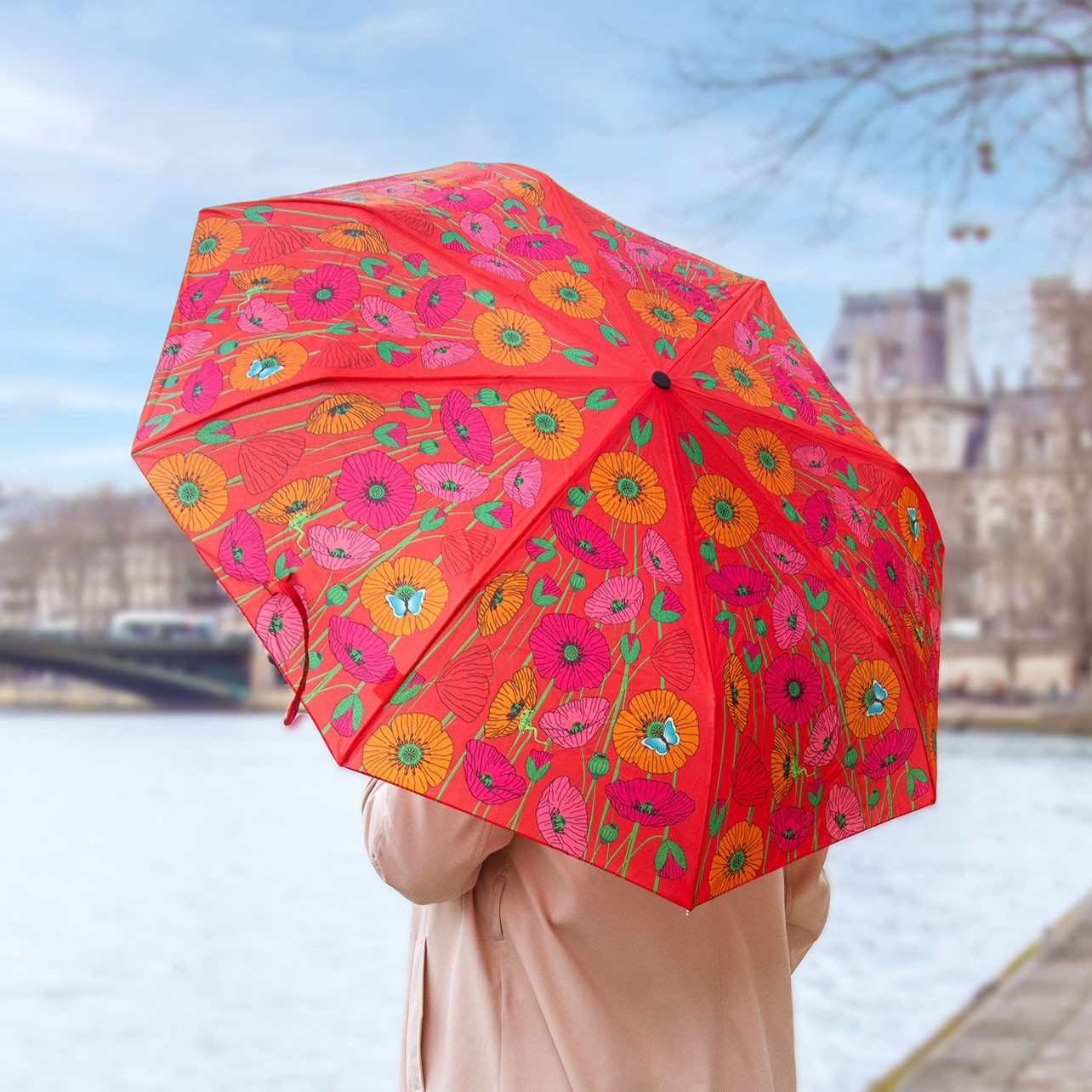 Parapluie Pliant Automatique HIPPIES | Maison Made in France