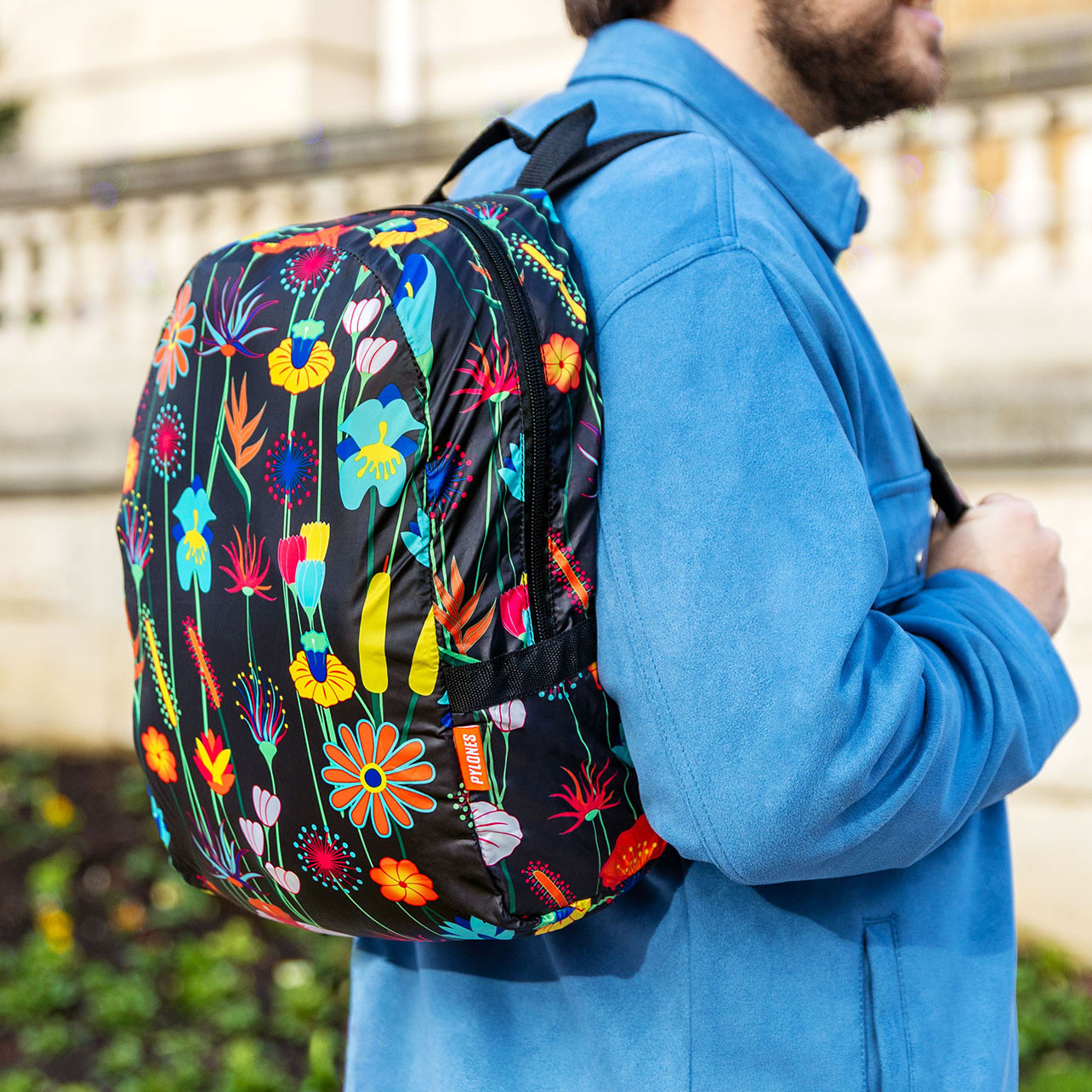 Faltbarer Rucksack Pocket Bag Jardin Fleuri Pylones