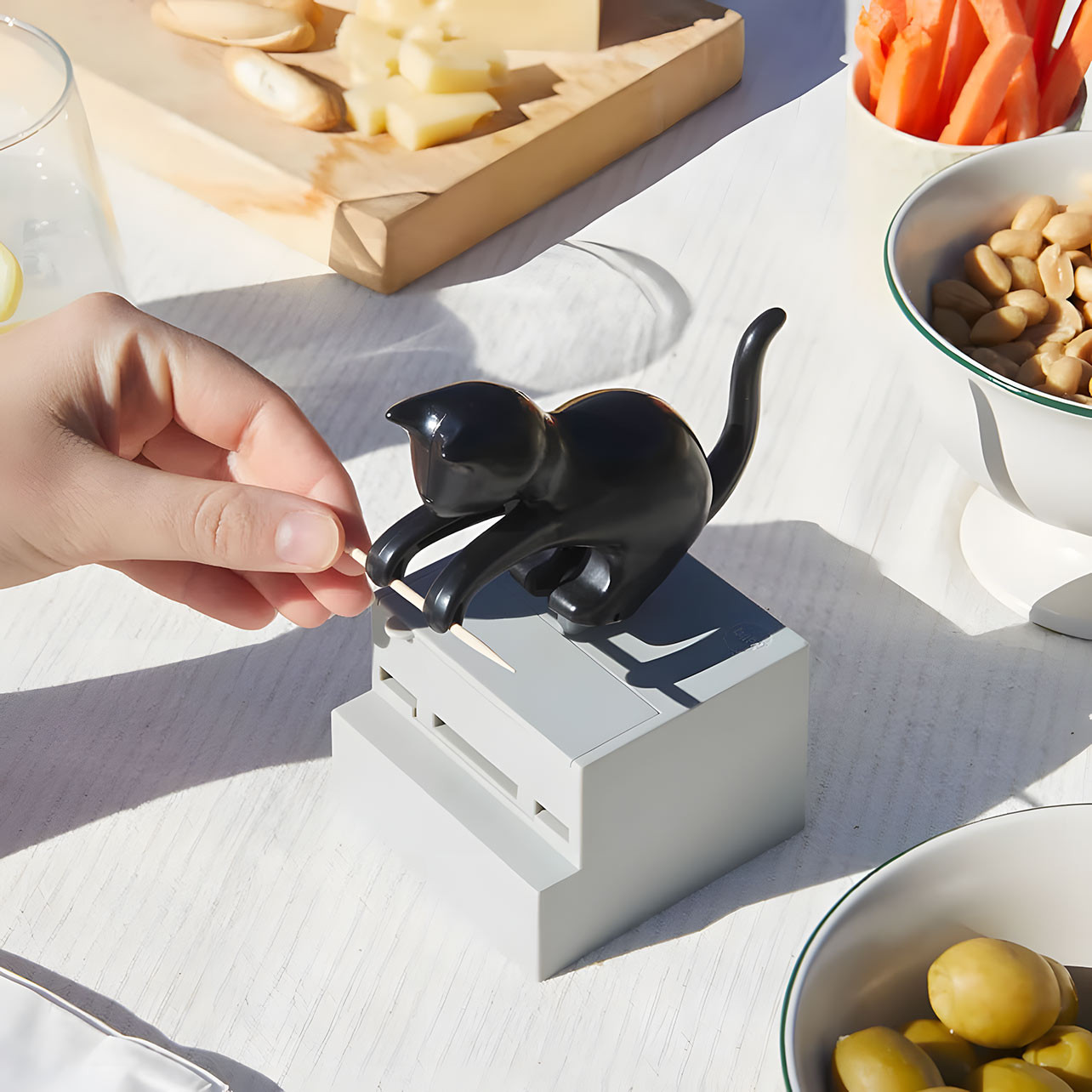 Automatischer Zahnstocher Spender | Edelstahl - Push Design | Für Haushalt & Gastronomie