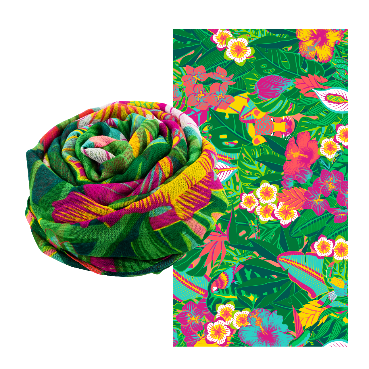 Foulard - Balade Vitrail - Tropical - Pylones