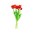40209 - Juego de 7 tulipanes abiertos - Tulipes - Rouge