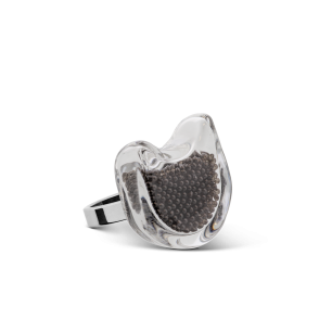 Bague en verre soufflé - Chat Nano Billes