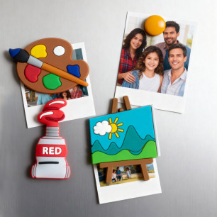 Set of 3 magnets - Happy