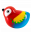 14803 - Magnetic bird for paperclips - Piu Piu - Ara rouge
