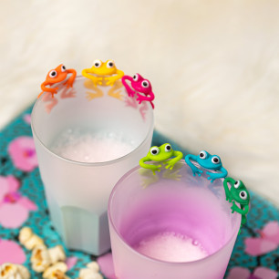 Set of 6 glass markers - Frog Party