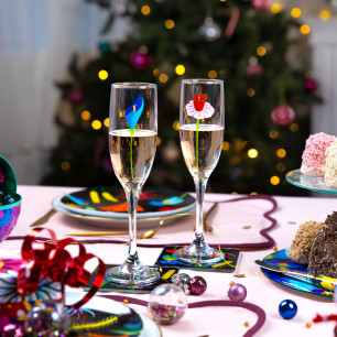 Set mit 6 Champagnergläsern - Champ de fleurs