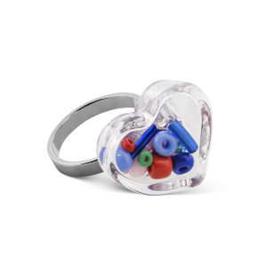 Glasring - Coeur Nano Billes