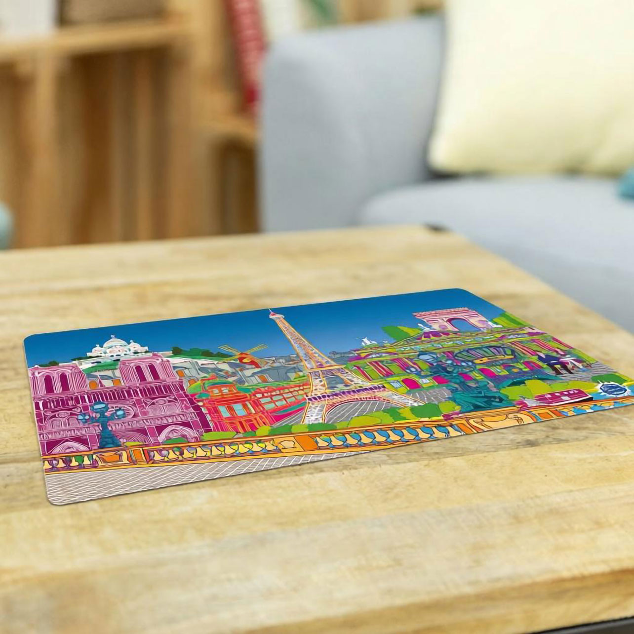 ABAKUHAUS Set 4 Tovagliette Americane In Tessuto Lavabile | Paesaggio Urbano Londra, 45x30cm, Impermeabili E Antimacchia