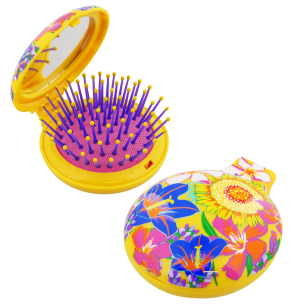 Cepillo de pelo plegable con Espejo - Lady Retro