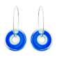 Boucles d'oreilles crochet en verre soufflé - Donut transparent