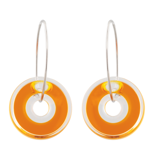 Boucles d'oreilles crochet en verre soufflé - Donut transparent