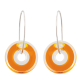 41221 - Pendientes colgantes de vidrio soplado - Donut transparent - Orange