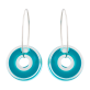 41221 - Pendientes colgantes de vidrio soplado - Donut transparent - Turquoise
