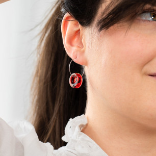 Pendientes de vidrio soplado - Donut transparent