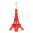 41121 - Eierbecher und Löffel Tower - Paris à la coque - Rouge