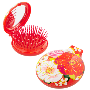Spazzola pieghevole con specchio - Lady Retro