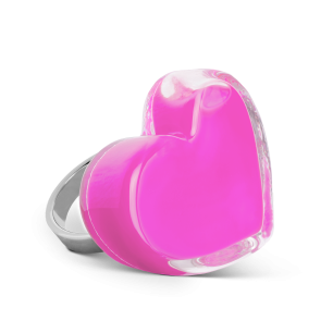 Anello in vetro - Coeur Medium Milk