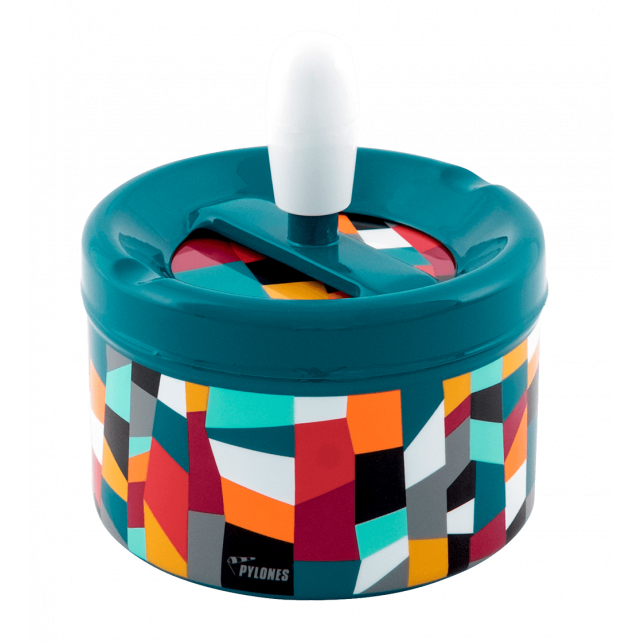 Posacenere A Spinta PYLONES Pousse Pallet | In ABS Con Coperchio Girevole | Neutralizza Gli Odori Del Tabacco