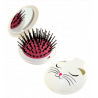 Foldable hairbrush with mirror - Lady Retro
