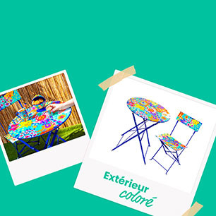 Salon de jardin coloré