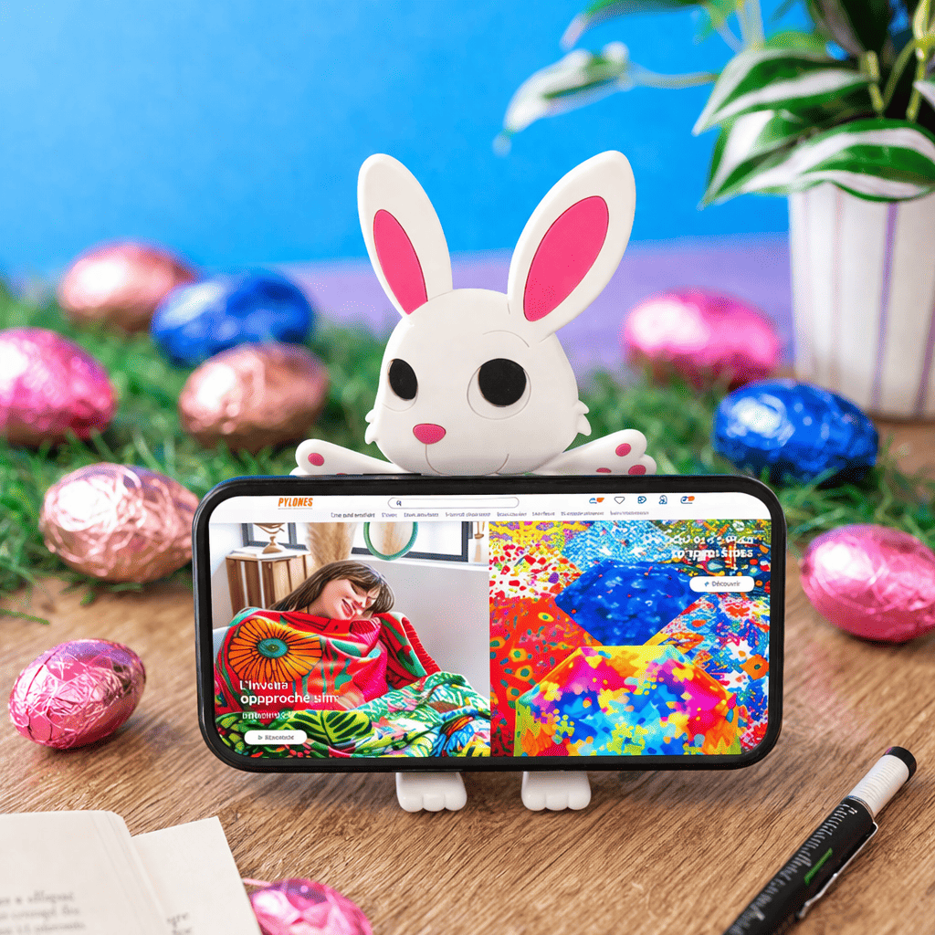 Un support de téléphone lapin à offrir pour pâques