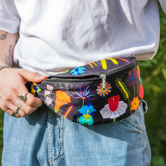 Sac banane XXL en velours upcyclé – Sac banane coloré et fait main