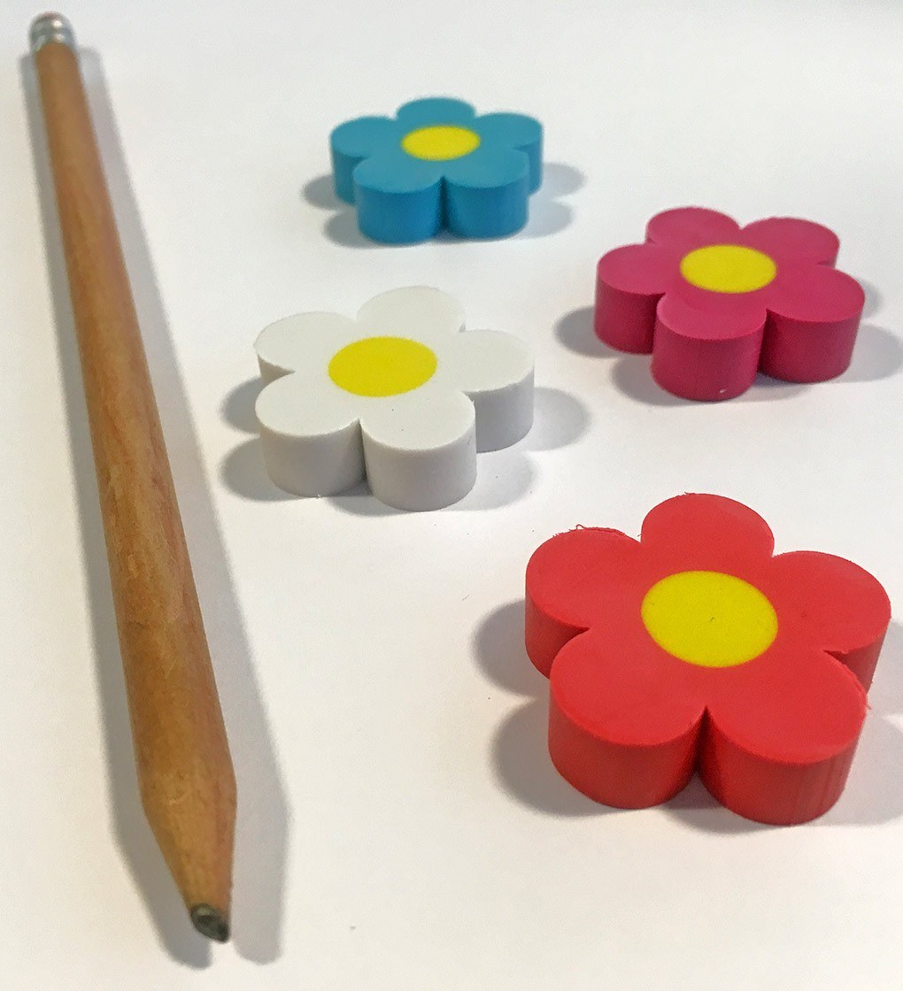 Set of 4 erasers Flower Rub Pylones