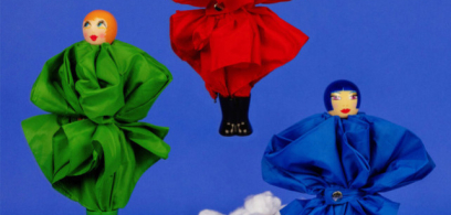 Rain Parade: the umbrella taking the runway through the rain!